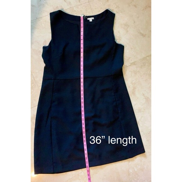 GAP Black V Neck Sleeveless Shift Dress, Fully Lined, W/Pockets Size 16 - Picture 7 of 10